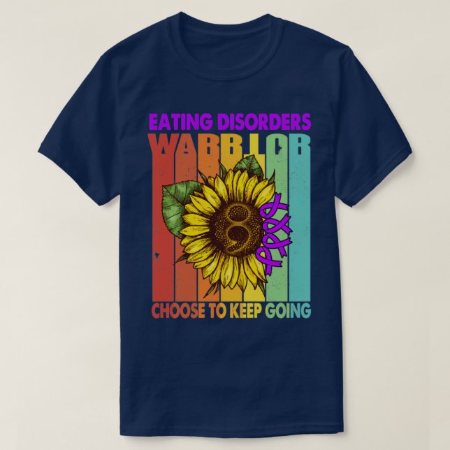 Camiseta Comendo distúrbios Guerreiro Escolha Continuar Com (Frente do Design)