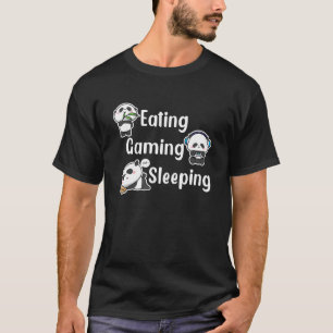 Camiseta Comendo Jogos Dormindo Panda Bear Bambu Jogos