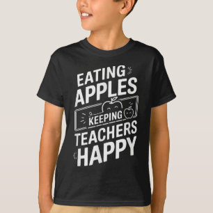 Camiseta Comendo Maçãs Mantendo Os Professores Felizes