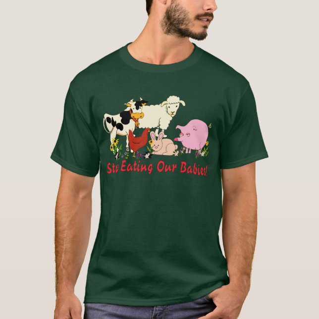 Camiseta Comendo os bebês animais (Frente)