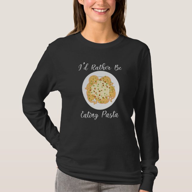 Camiseta Comendo Pasta Irônico Quote Espaguete (Frente)