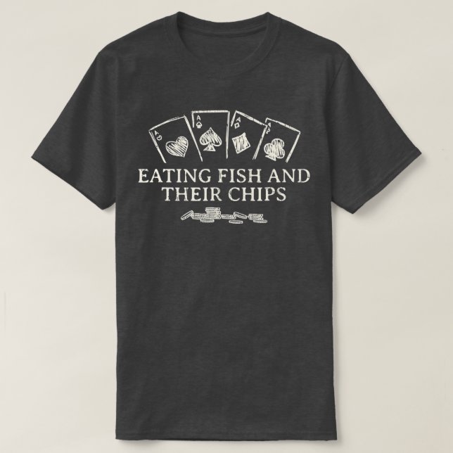 Camiseta Comendo Peixe e Seu Pôquer Casino Chips Joando (Frente do Design)