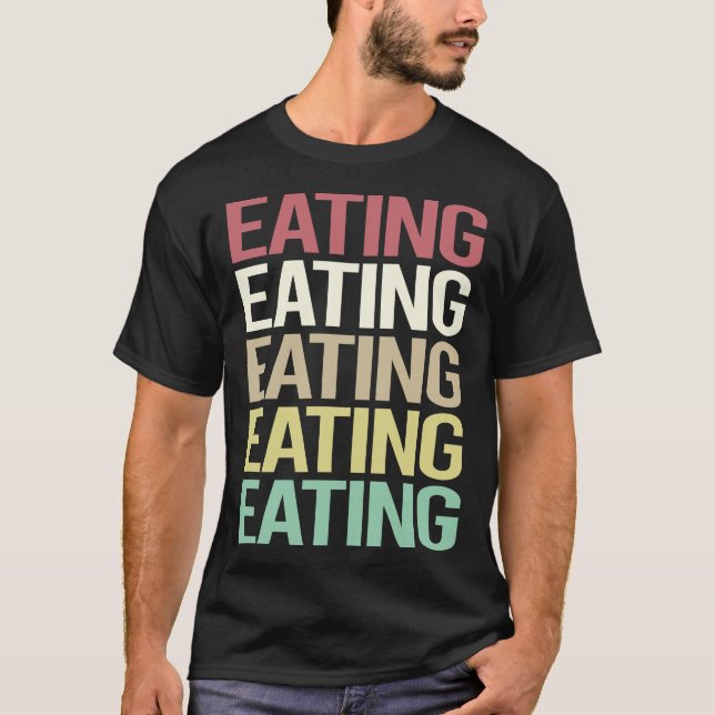 Camiseta Comendo Texto Colorido (Frente)