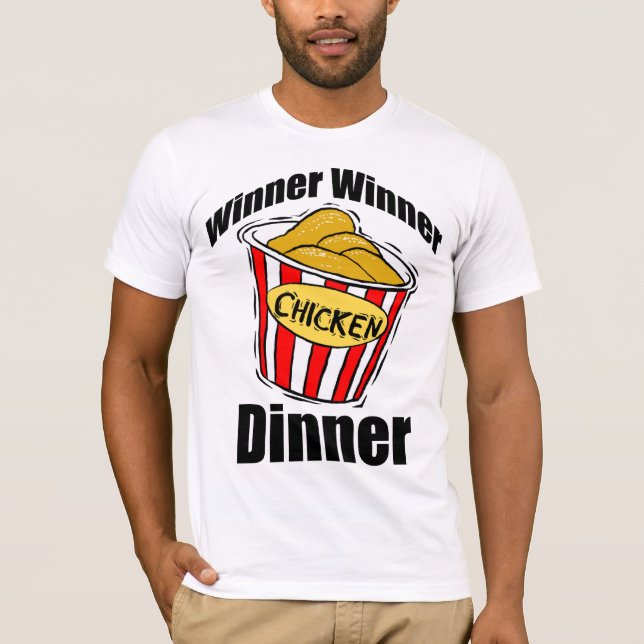 Camiseta comensal da galinha do vencedor do vencedor (Frente)