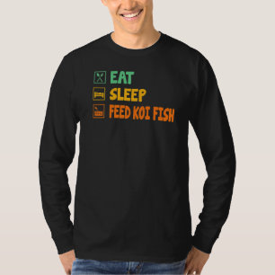 Camiseta Comer Alimentos Para O Sono Peixes Koi Peixes Aquá