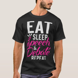 Camiseta Comer & de Discurso de Suspensão; Discutir Repe