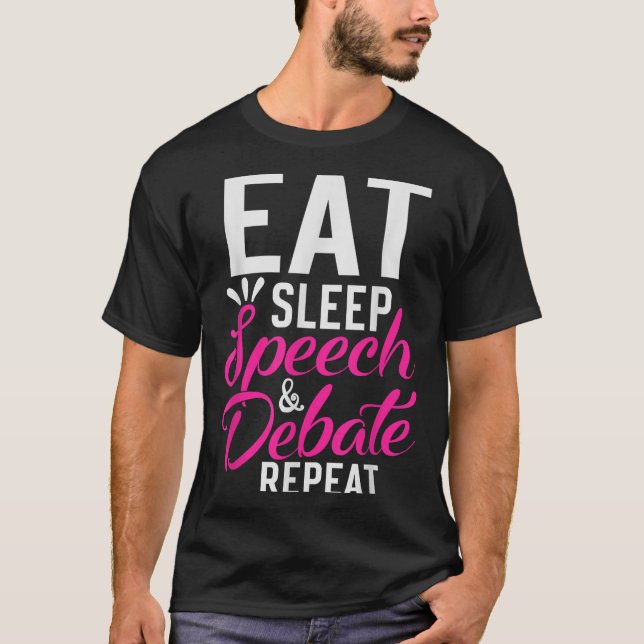 Camiseta Comer &amp de Discurso de Suspensão; Discutir Repe (Frente)