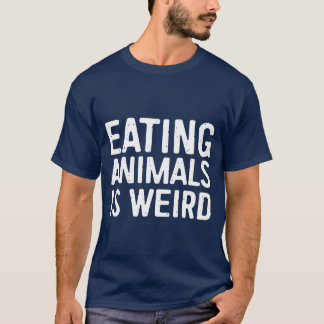 Camiseta Comer Animais É Estranho Presente Vegano Vegetaria
