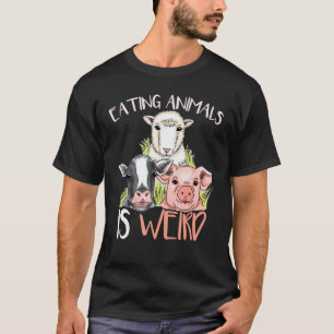 Camiseta Comer Animais É Estranho Veganismo Plano de Alimen