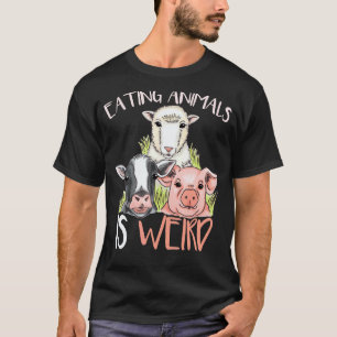 Camiseta Comer Animais É Estranho Veganismo Plano de Alimen