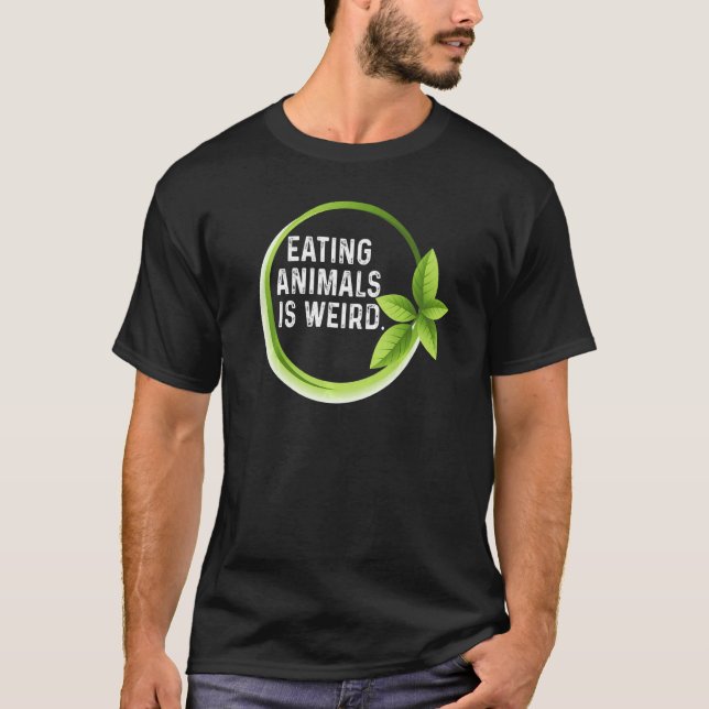 Camiseta Comer Animais É Vegetal Estranho Vega (Frente)