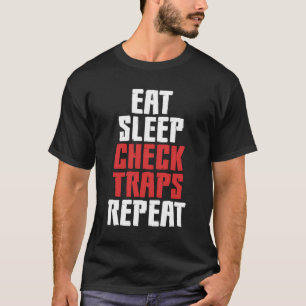 Camiseta Comer Armadilhas De Verificação Do Sono Repetir Ca