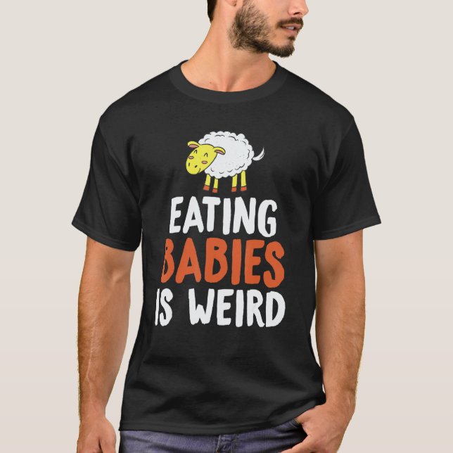 Camiseta Comer Bebês É Estranho Veggie Vegano (Frente)