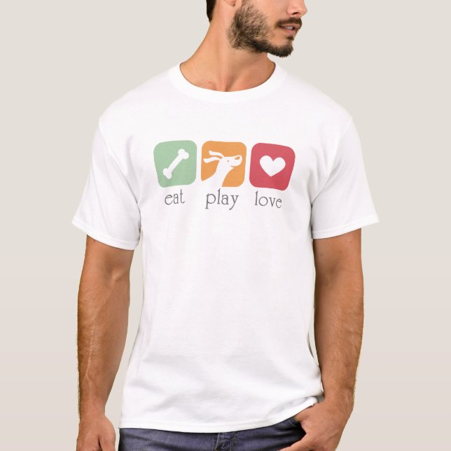 Camiseta comer brincar amor (Frente)
