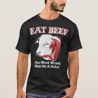 Camiseta Comer carne de bovino no oeste não ganhou Salad He