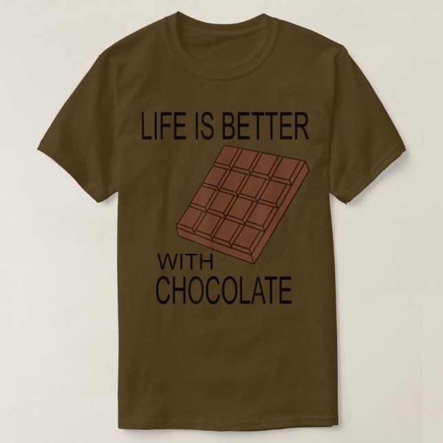 Camiseta Comer Chocolate Life Com Chocolate Engraçado Dizen (Frente do Design)