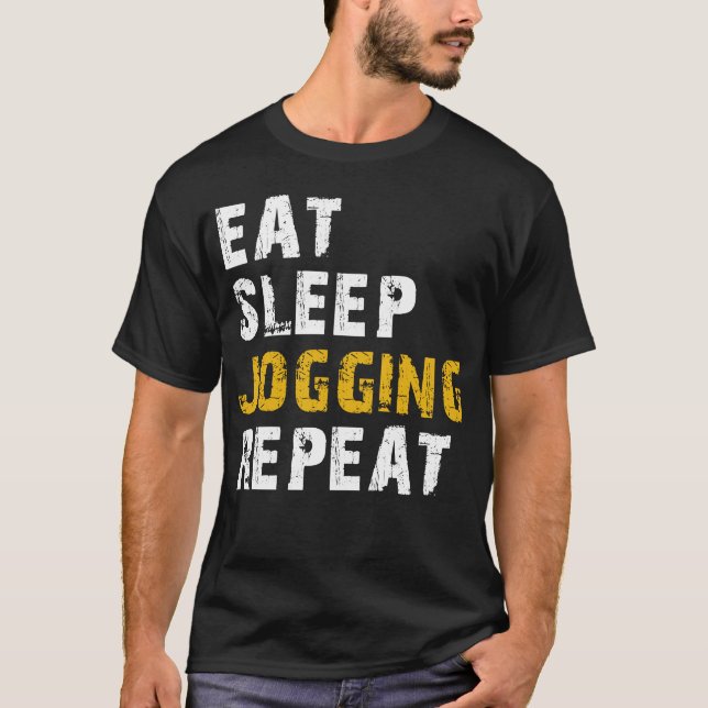 Camiseta comer corrida de dormir repetir (Frente)