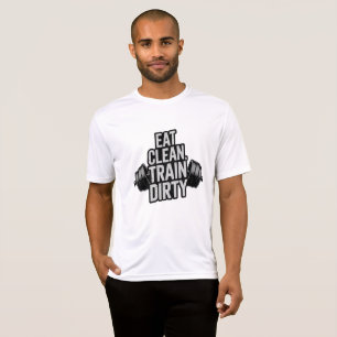Camiseta Comer Design de Motivação de Trabalho Sujo do Comb