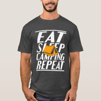 Camiseta comer dormir acampamento menino
