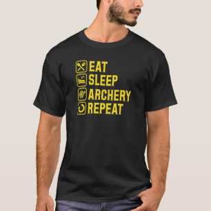 Camiseta Comer Dormir Arco e Flecha Repetir Simples Minimal
