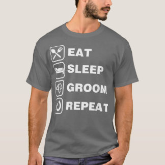 Camiseta Comer Dormir Arrumar Repetir Engraçado Pet Cute Ca