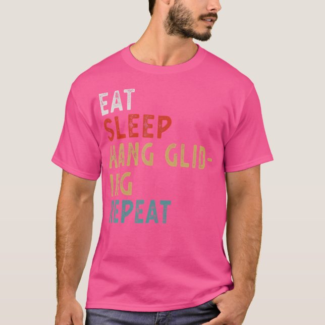 Camiseta Comer Dormir Asa Delta Repetir Presente Divertido  (Frente)
