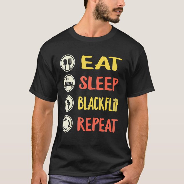 Camiseta Comer Dormir Back Flip Parkour Ginástica Acrobacia (Frente)