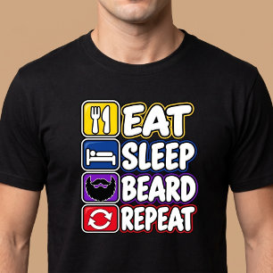 Camiseta Comer Dormir Barba Repetir
