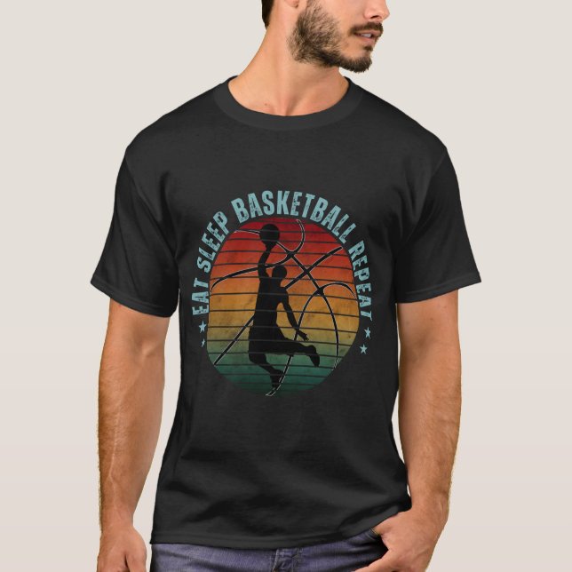 CAMISETA COMER DORMIR BASQUETE REPETIR (Frente)