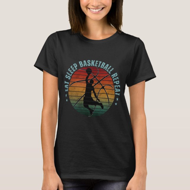 CAMISETA COMER DORMIR BASQUETE REPETIR (Frente)