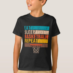 Camiseta Comer. Dormir. Basquete. Repetir. Jovens basqueteb
