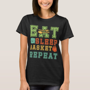 Camiseta Comer. Dormir. Basquete. Repetir. Jovens basqueteb