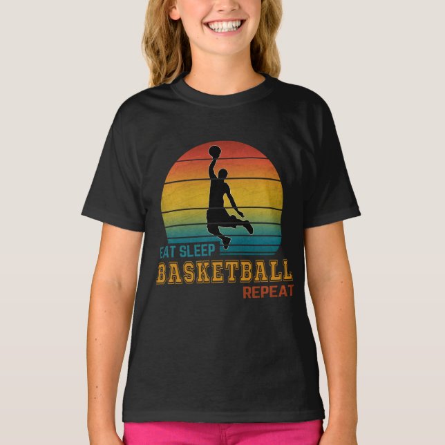 Camiseta Comer Dormir Basquetebol Repetir  (Frente)