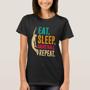Camiseta Comer Dormir Basquetebol Repetir Basquetebolista