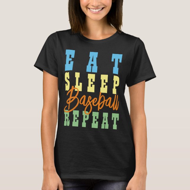 CAMISETA COMER DORMIR BEISEBOL REPETIR (Frente)