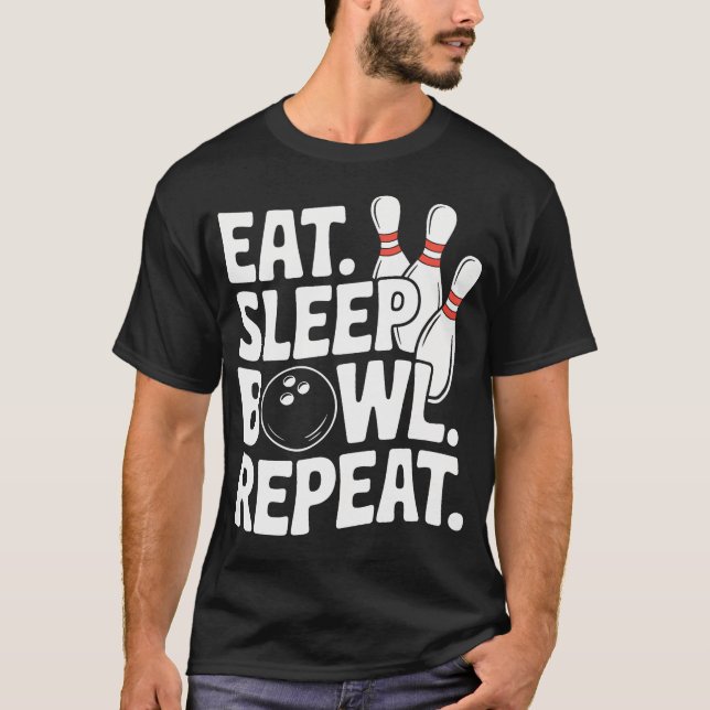 Camiseta Comer Dormir Boliche (Frente)