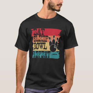 Camiseta Comer Dormir Bowl Repetir Estilo Retro Antigo de