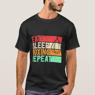 Camiseta Comer Dormir Boxe Repetir Lutador Retro Mma Kickbo
