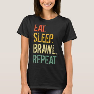 Camiseta Comer Dormir Briga Repetir Estrelas Vídeo Engraçad