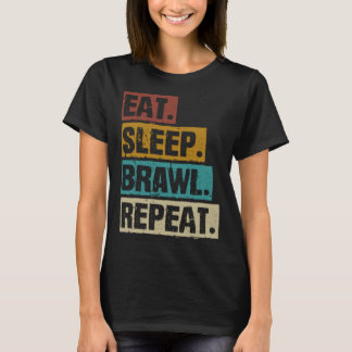 Camiseta Comer Dormir Briga Repetir Jogo Retro de Vídeo Gam
