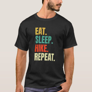 Camiseta Comer Dormir Caminhar Repetir Caminhadas ao Ar Liv