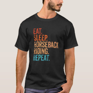 Camiseta Comer Dormir Cavalgar Repetir Cavalgar Cavalos Vin