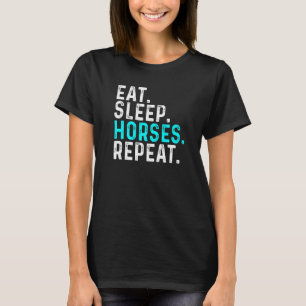 Camiseta Comer Dormir Cavalos Repetir Hipismo