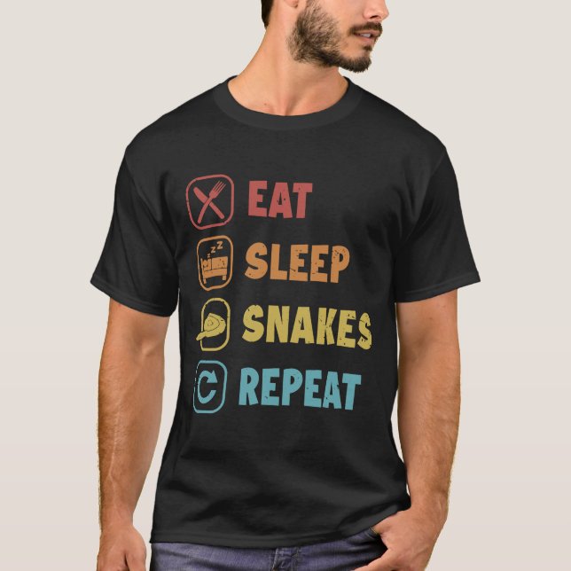 Camiseta Comer Dormir Cobras Repetir Pythonidae Banana Bola (Frente)