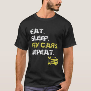 Camiseta Comer Dormir Consertar Carros Repetir Mecânico de