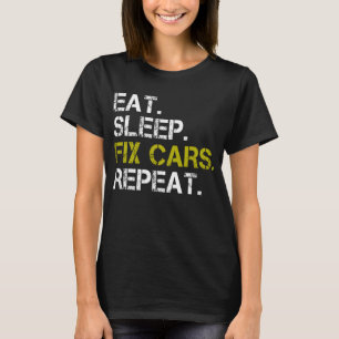 Camiseta Comer Dormir Consertar Carros Repetir Mecânico de