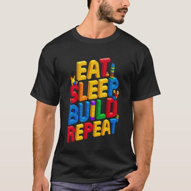 Camiseta COMER DORMIR CONSTRUIR REPETIR Mestre Construtor C (Frente)