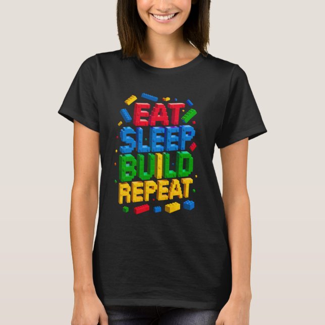Camiseta COMER DORMIR CONSTRUIR REPETIR Mestre Construtor C (Frente)