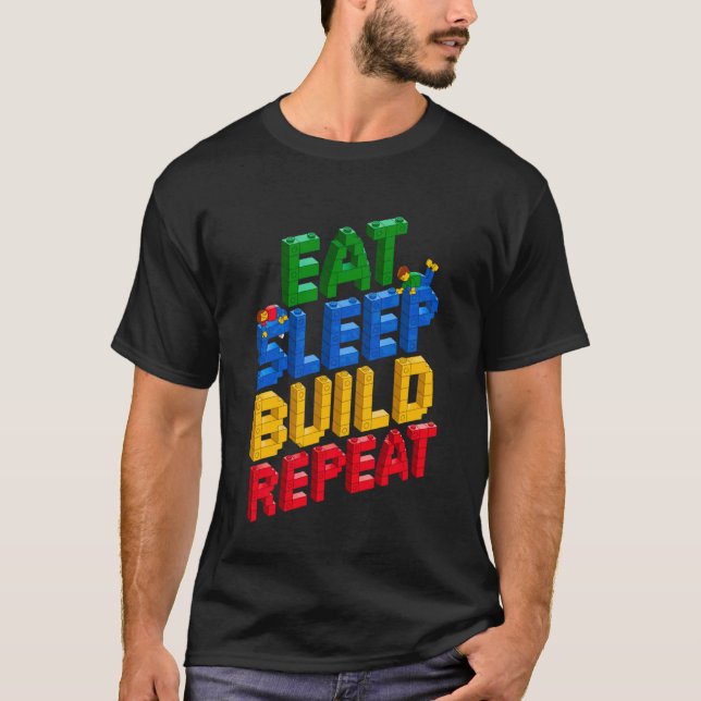 Camiseta COMER DORMIR CONSTRUIR REPETIR Mestre Construtor C (Frente)