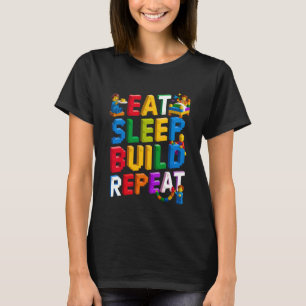 Camiseta COMER Dormir Construir Repetir Mestre Construtor E